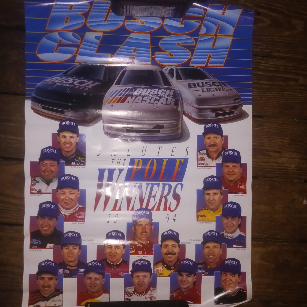 Vintage 1994 Nascar Buchse and White Art & Decals Wall Decor